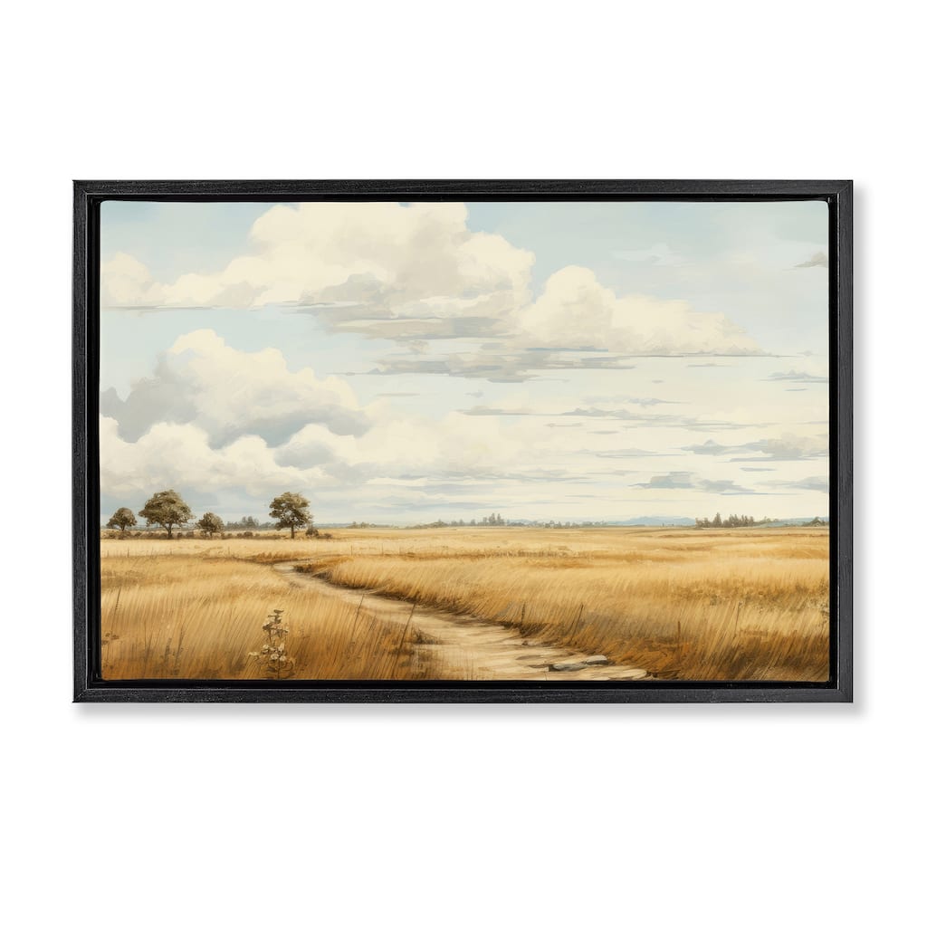 Stupell Path Through Vast Grassland Framed Floater Canvas Wall Art Design By LSR Creative Studio