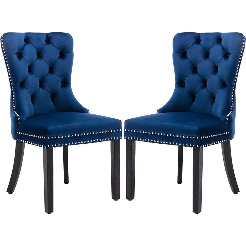Velvet Dining Chairs Set of 2, Accent Diner Chairs Upholstered Fabric Living Room Chairs Side Chair Stylish Kitchen Chairs