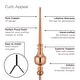 preview thumbnail 4 of 3, Victoria Polished Copper Roof Finial