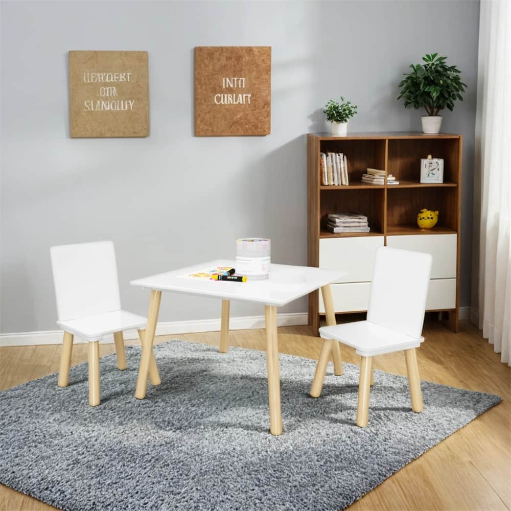 Toddler Kids Table and Chair Set,Wooden Activity Play Table Set,3 PCS