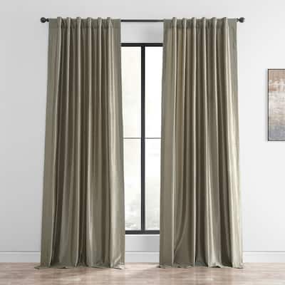 Exclusive Fabrics Vintage Textured Faux Dupioni Silk Room Darkening Curtains (1 Panel)