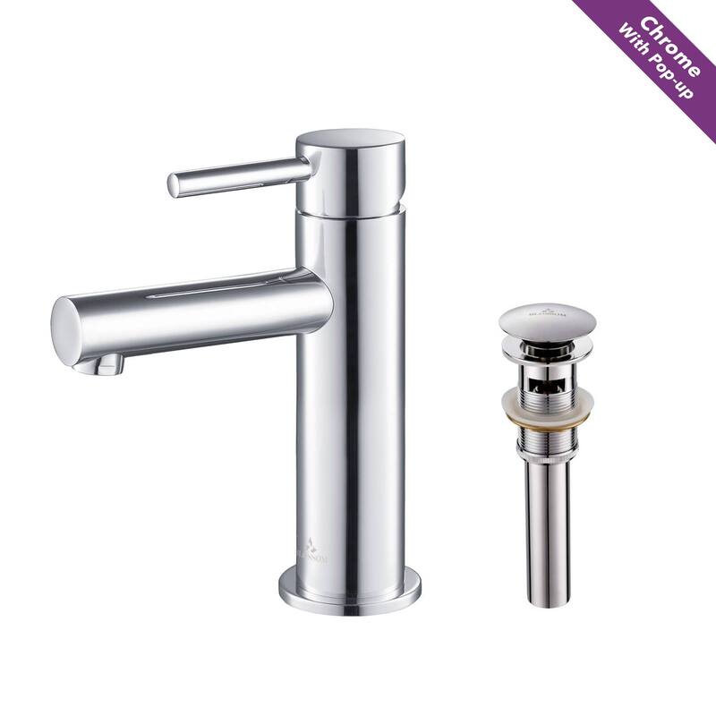 Solid Brass Leed Free Single Handle Bathroom Faucet - Chrome w/ Pop-up