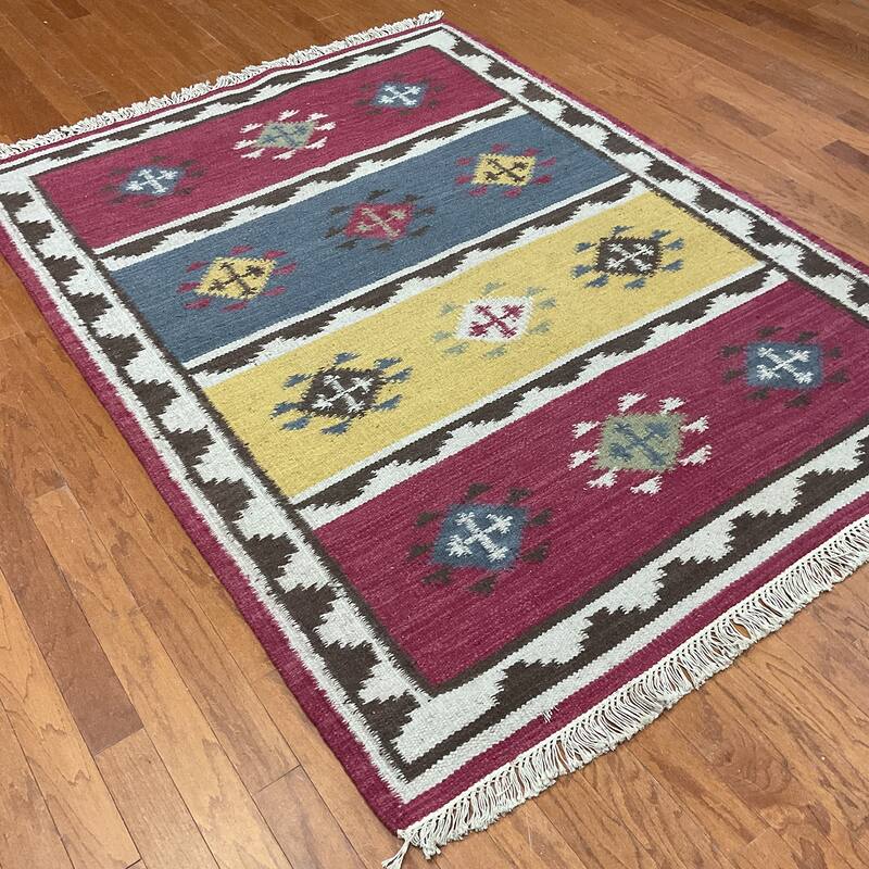 HERAT ORIENTAL Handmade Wool Kilim - 4'6" x 6'6"