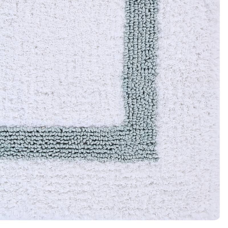 Better Trends Hotel Collection in Race Track 100% Cotton Super Absorbent Reversible Double Sided Machine Washable Bath Mat Rug