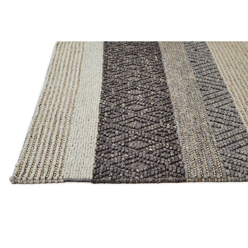 Genet Modern Eco-Friendly Bouclé Rug, Chracoal Gray/Tan, Area Rug