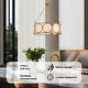 preview thumbnail 3 of 9, Modern Farmhouse 3-Light Antiqued Gold Drum Chandelier Glass Pendant Lights for Dining Room - 16.5" D x 19.5" H