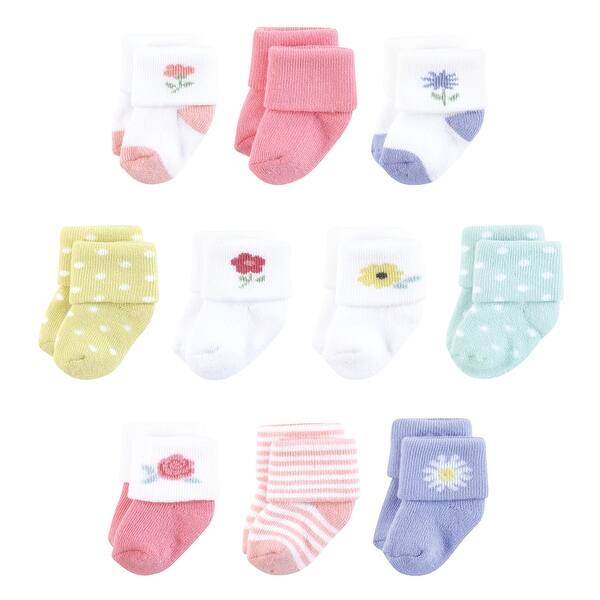 slide 1 of 1, Touched by Nature Infant Girl Organic Cotton Socks, Flower Market Flower Market - 0-6 Months