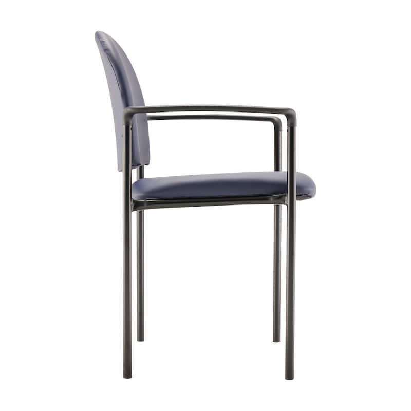 Comfort Stackable Steel Side Reception Chair with Arms - 23.5"D x 23.75"W x 33.25"H