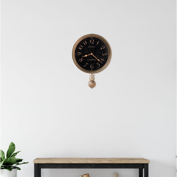 slide 2 of 2, Howard Miller Paris Night Elegant, Vintage, Glam Style Distressed Wall Clock with Pendulum
