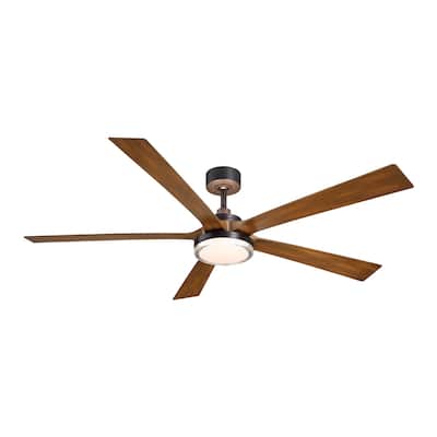 TorchAire 64 inch Indoor/Outdoor Smart Ceiling Fan with LED CCT Select Light Kit and Remote