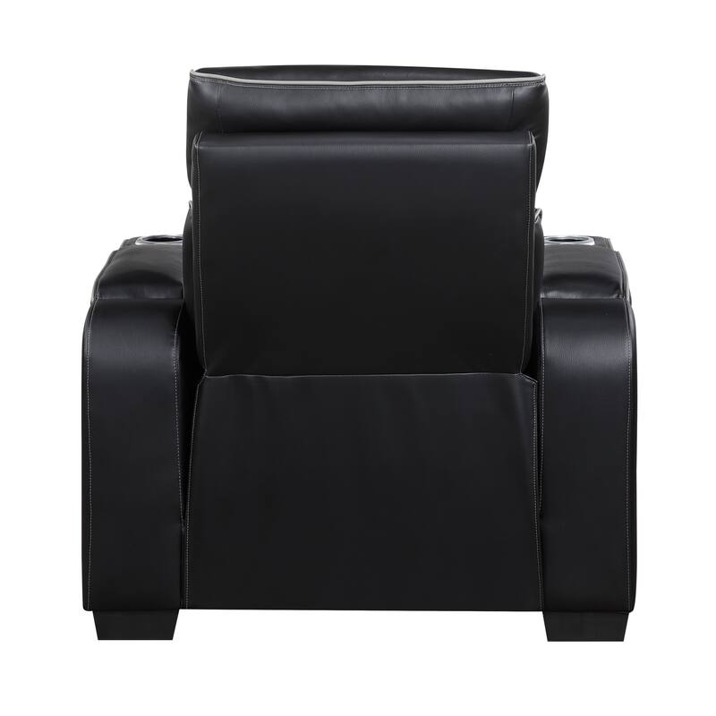 Ezra 37.5" Faux Leather Power Recliner - Power Heatrest, Cup Holders