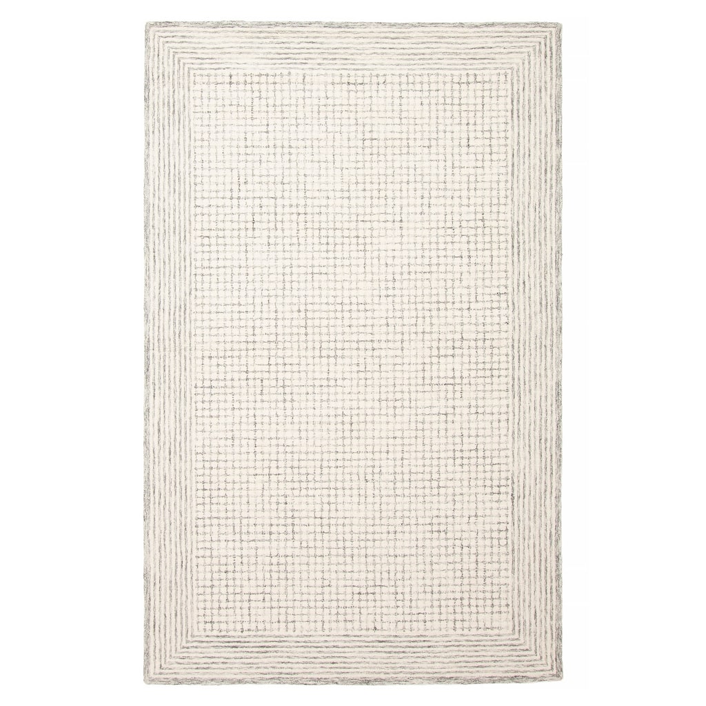 ECARPETGALLERY Hand Tufted Timeless Cream Wool Rug - 5'0 x 7'11