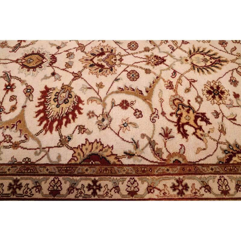 ECARPETGALLERY Hand-knotted Mirzapur Ivory Wool Rug - 5'6 x 7'9