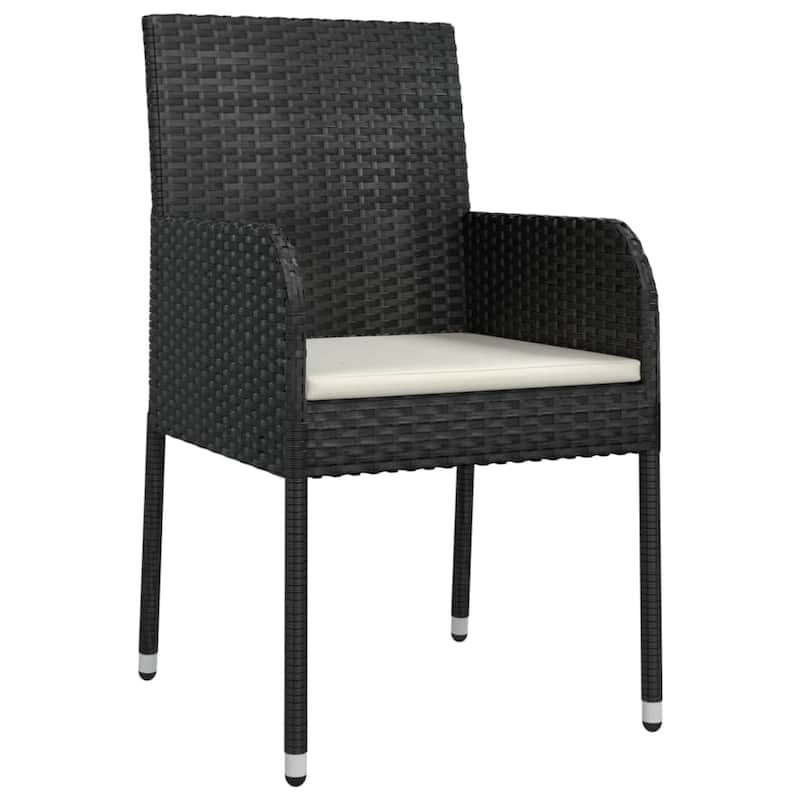 vidaXL 3/5/9/11 Piece Patio Dining Set with Cushions Poly Rattan