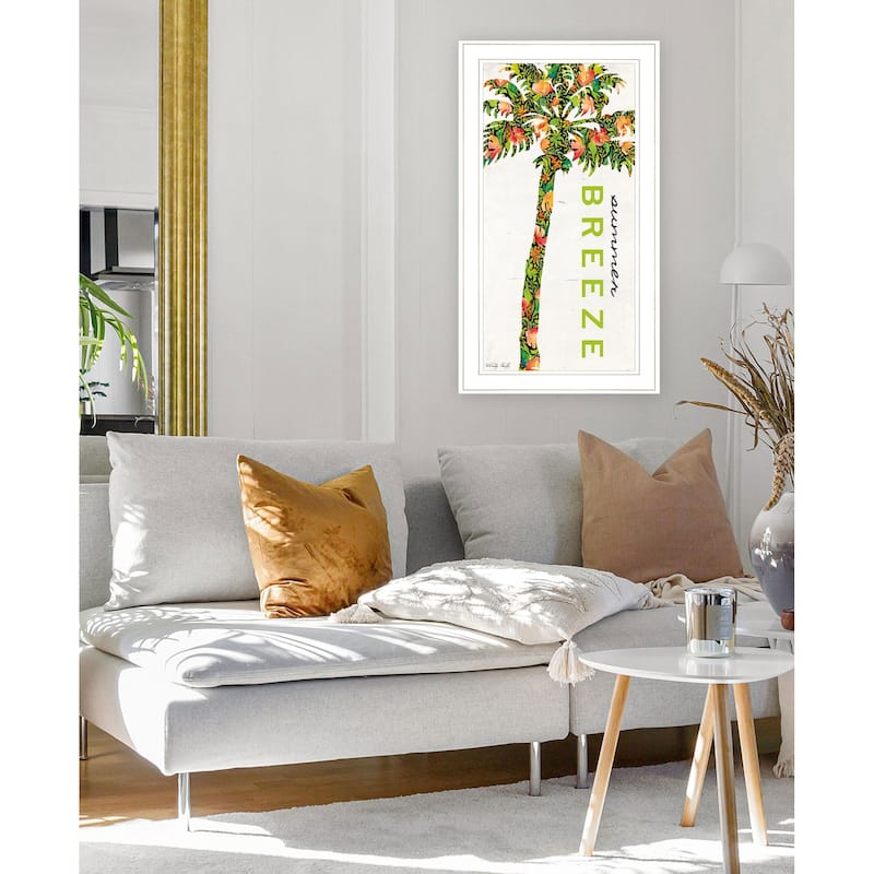 TrendyDecor4U Contemporary "Summer Breeze - Palm Tree" Framed Print Wall Art