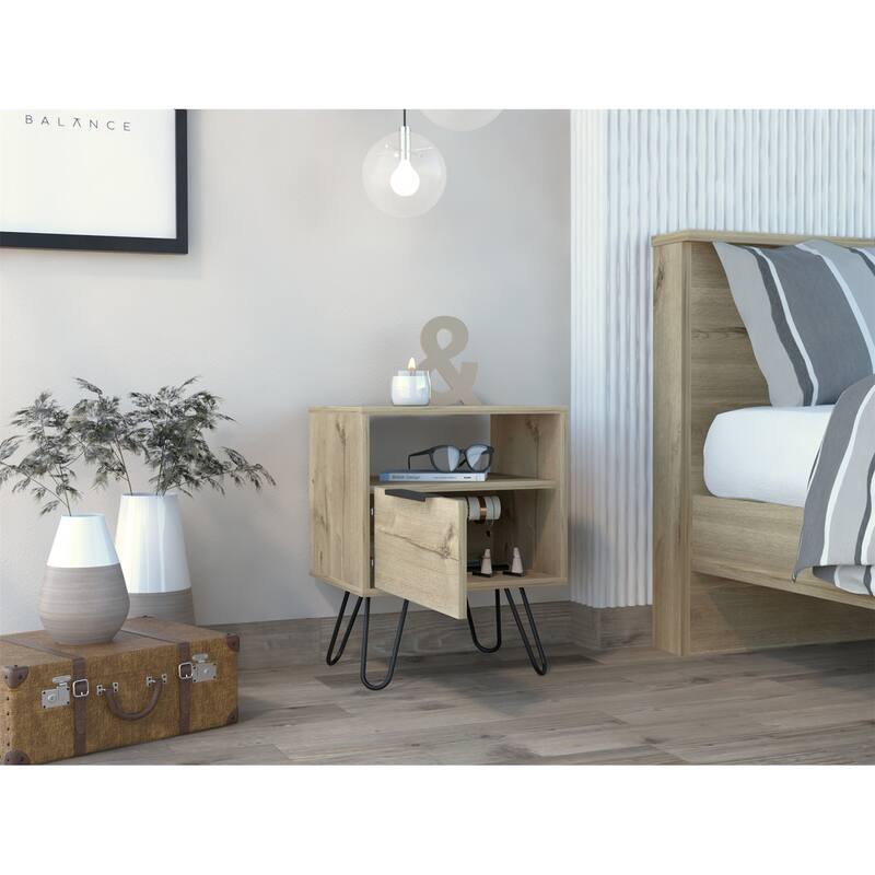 Modern Nightstand with 1 Drawer and 1-Shelf End Table Side Table Night Stand Bedside Table for Bedroom, Living Room