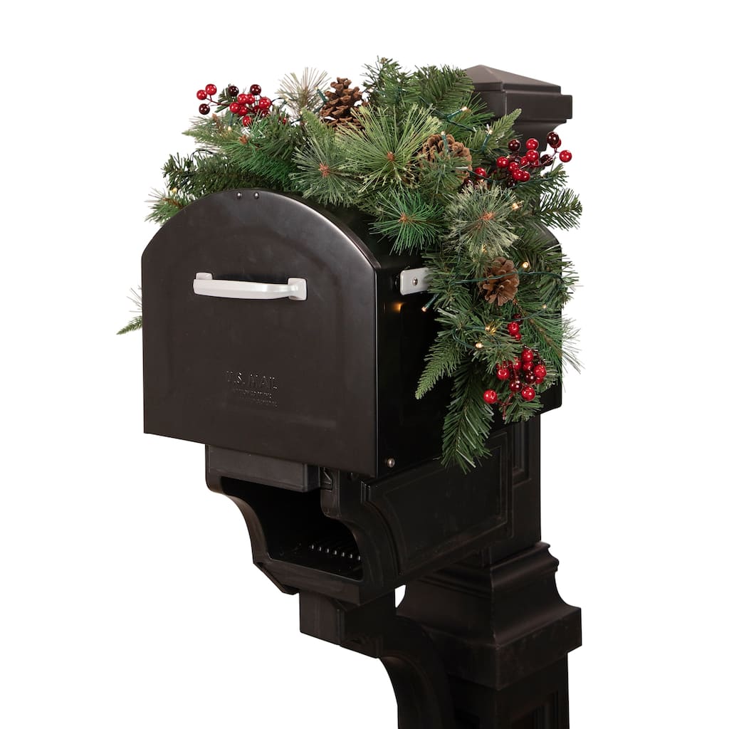 36" Decorated Pine Cone and Berries Artificial Christmas Mailbox Swag