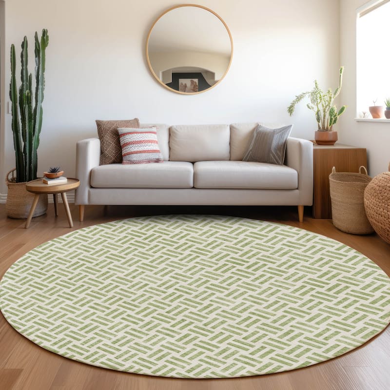 Premium Washable Super Soft Modern Weave Mayfield Rug - Aloe - 8' x 8'