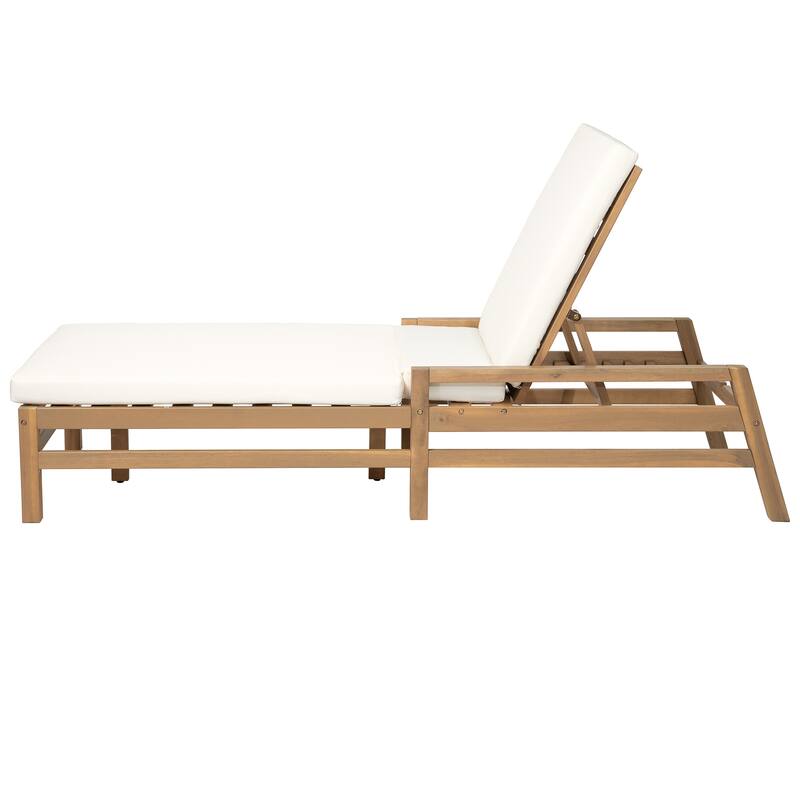 5-Position Adjustable Outdoor Chaise Lounge with Plush Cushions by Leisure Zone