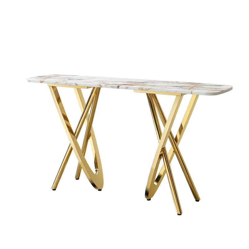 rectangle console table for living room - Gold