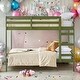 preview thumbnail 9 of 12, Transitional, Modern style Modern Simple Solid Wood Twin Over Twin Bunk Bed