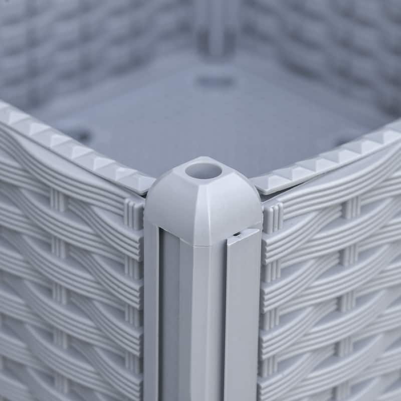 Anmytek Outsunny 2 Piece Raised Garden Bed with Legs, Self-Watering Planter Box Raised Bed to Grow Flowers