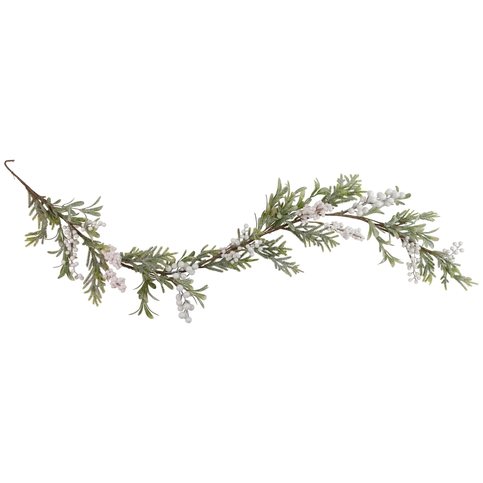 5' x 7" Artificial Christmas Garland with Frosted Foliage and Berries Unlit