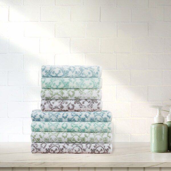 Jessica Simpson Aziza Collection Patterned Bath Towels, Set of 4