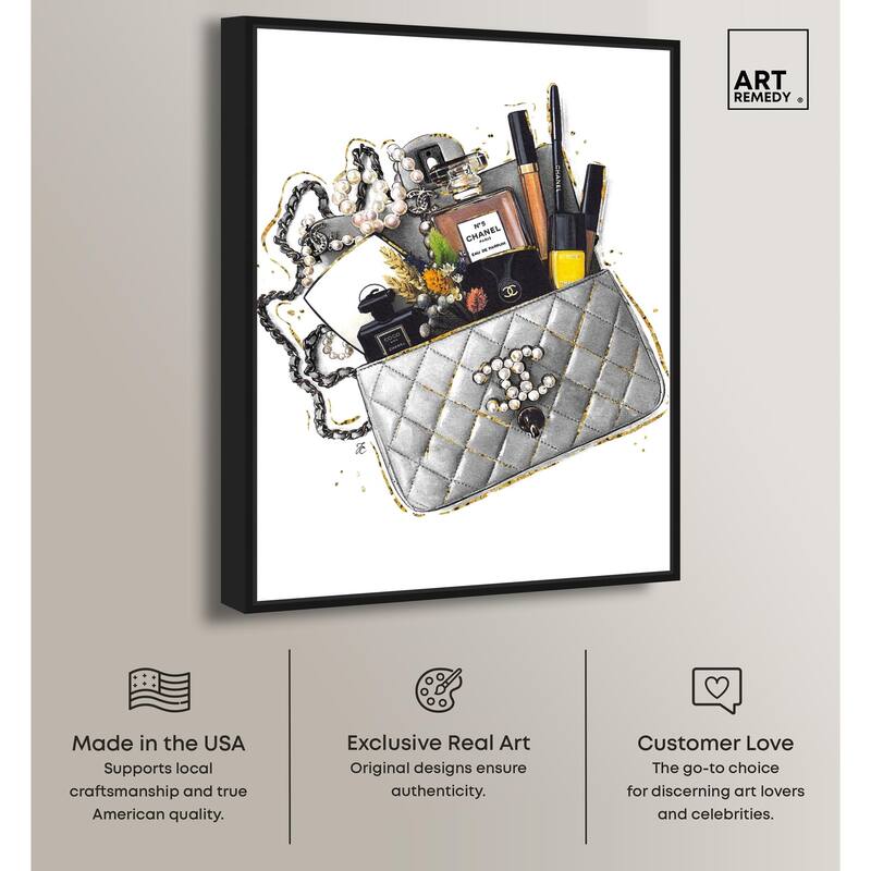 Grey Treasure Bag Canvas by Art Remedy
