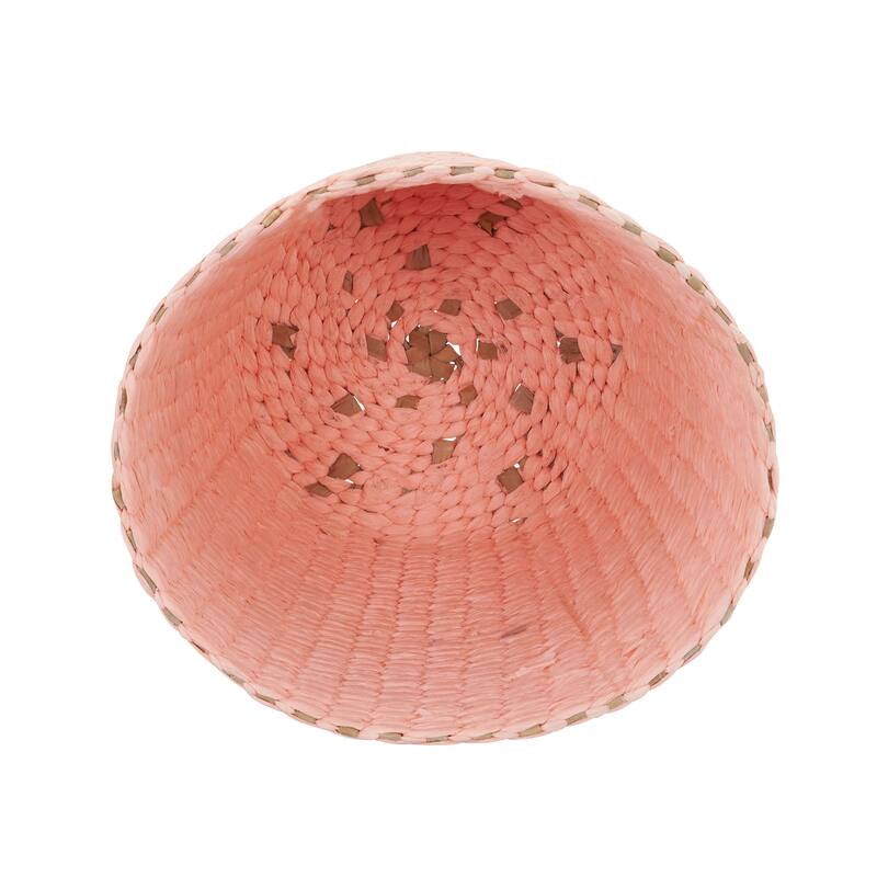 Household Essentials Waste Basket Trash Bin, Paper Rope, Pink
