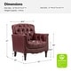 preview thumbnail 62 of 68, HULALA HOME Wemer Traditional Genuine Leather Armchair with Tufted Back