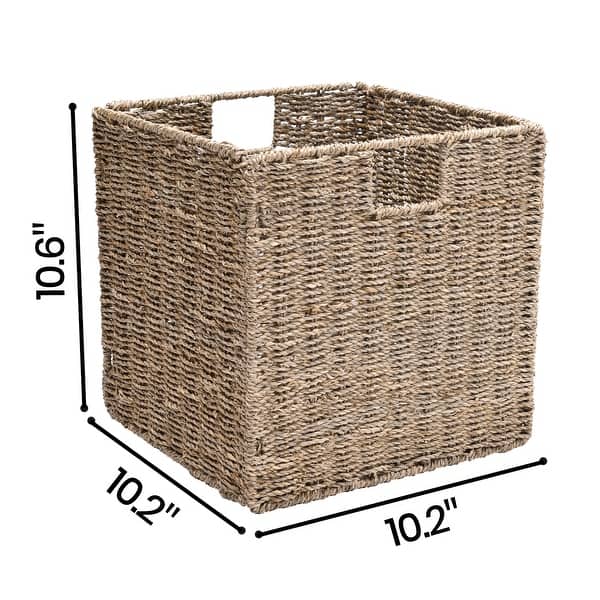 StorageWorks Seagrass Storage Basket Wicker Woven Storage Baskets with