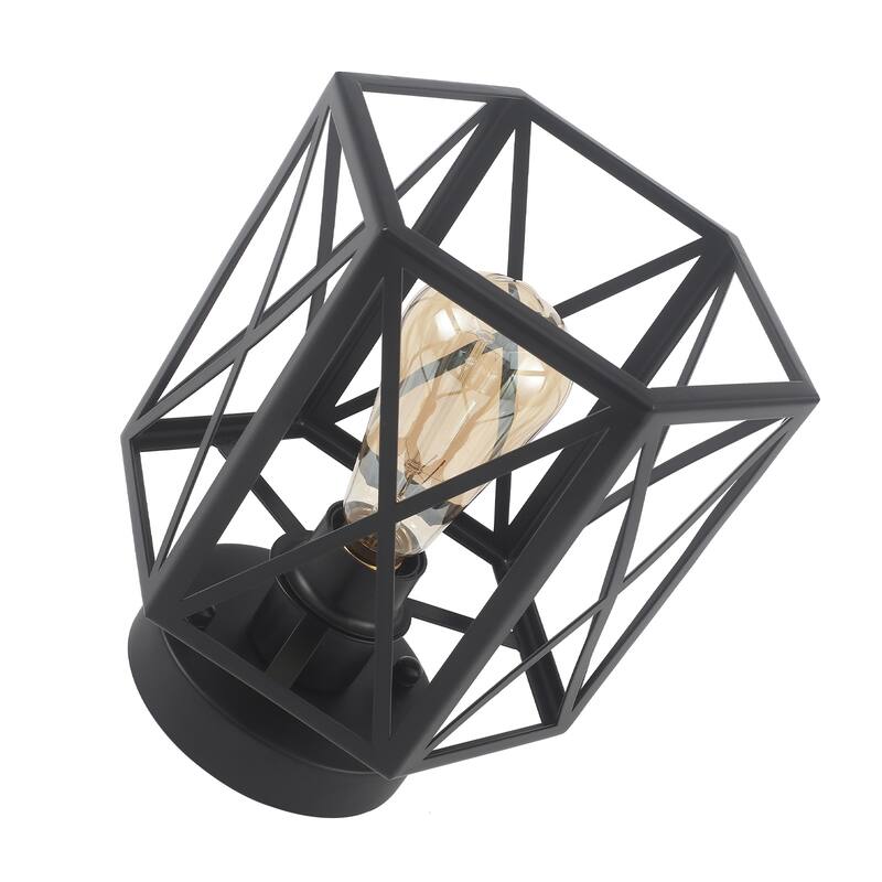 1-Light Flush Mount Light for Bedroom Hallway Kitchen Dining Room Stairway - Matte Black - Set of 2