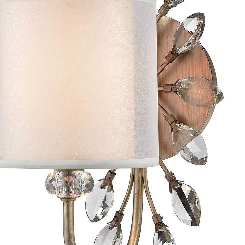 Elk Home Asbury Aged Silver With White Shade 1 Light Vanity Light