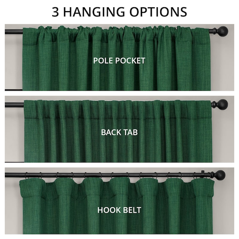 Exclusive Fabrics Textured Faux Linen Extra Wide Room Darkening Curtains for Bedroom & Living Room Curtains (1 Panel)