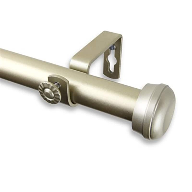 Window Curtain Rod 48-84 Inch, Metal Rods with Finials, Adjustable Curtain Rods, Light Gold Finish - 84