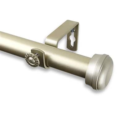 Window Curtain Rod 48-84 Inch, Metal Rods with Finials, Adjustable Curtain Rods, Light Gold Finish - 84