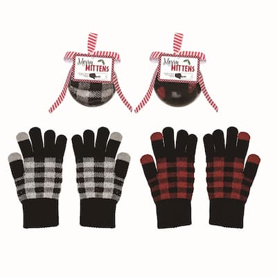 Transpac Fabric Glove In Ball Ornament Set of 2 Christmas Home Decorations