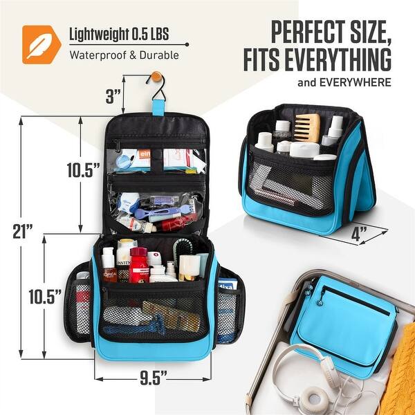 Hanging Travel Toiletry Bag - 12''L x 4''Wx 9.5'H - Bed Bath & Beyond -  42866485