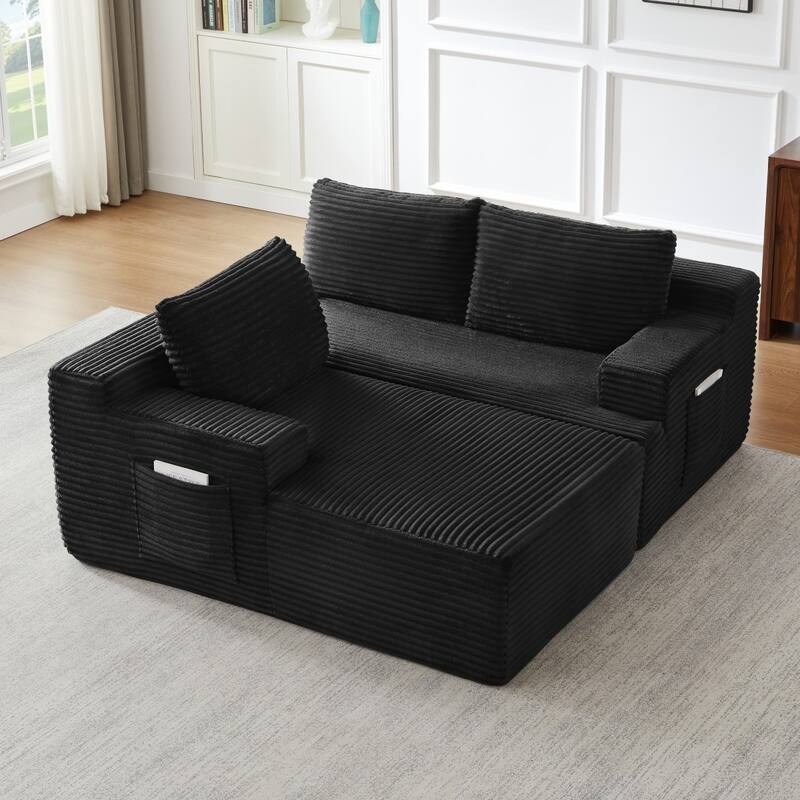 96.1" Modern L-Shaped Cloud Sectional Sofa, No Assembly Required