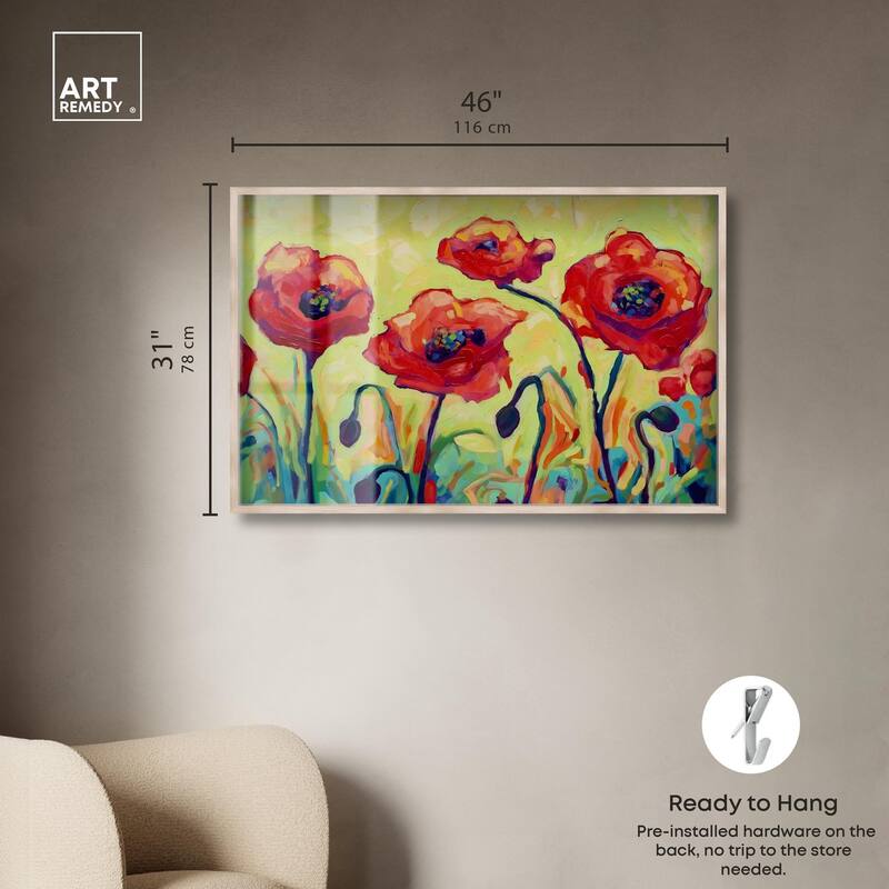Red Poppy Field II Shadowbox by Art Remedy
