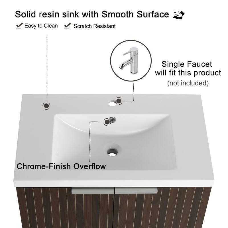 Malwee 24"/30"/36"/48" Bathroom Vanity with Sink, Floating Bathroom Vanity with Soft Close Door