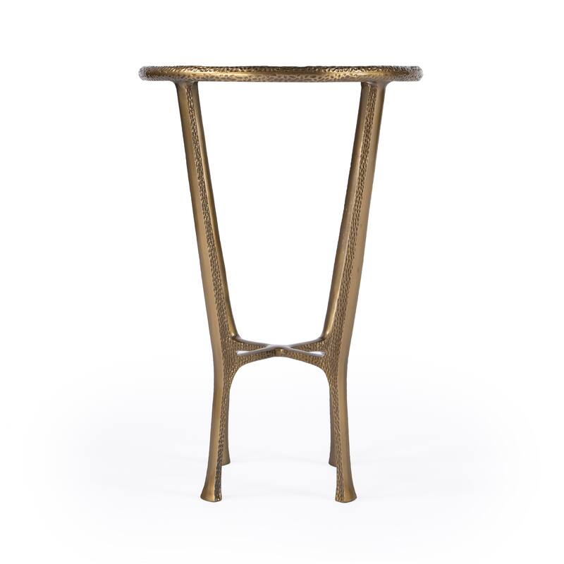 Handmade Flavio Metal and Stone End Table (India)