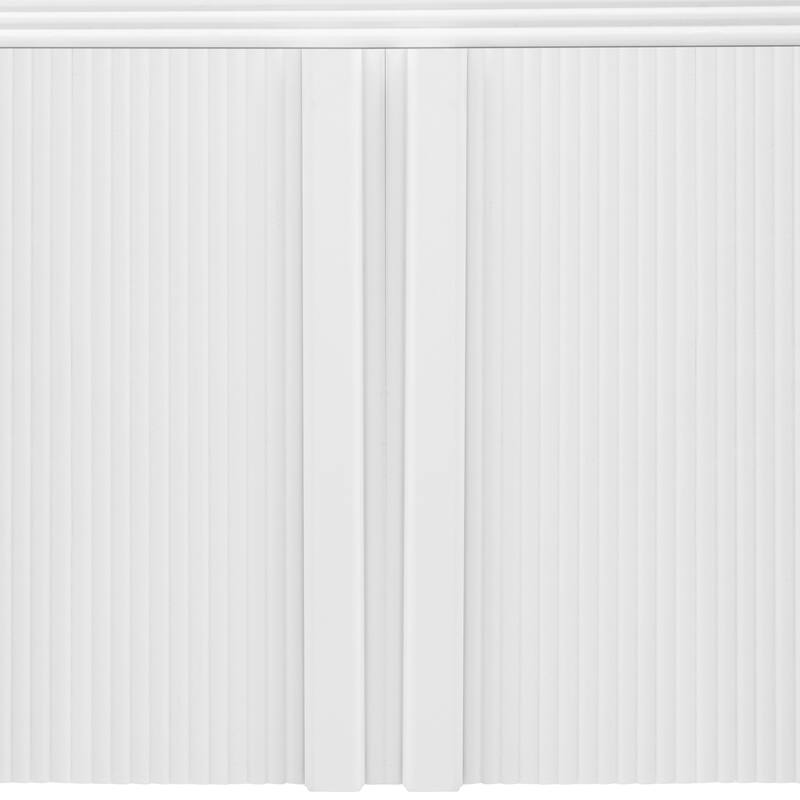 63-Inch Wave-Pattern Console Table with 4 Doors and Adjustable Shelf,Curved design Sofa Table Behind Couch