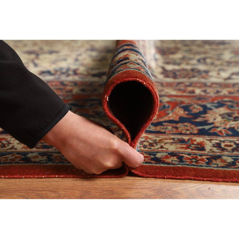 Hand Knotted Oriental 100% Wool Carpet Traditional Floral Beige & Ivories Isfahan Area Rug - 12' 0'' X 8' 7''