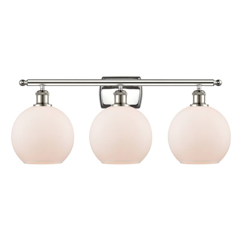 Innovations Lighting 516-3W-13-26 Athens Vanity Athens 3 Light 26" - Polished Nickel / Matte White