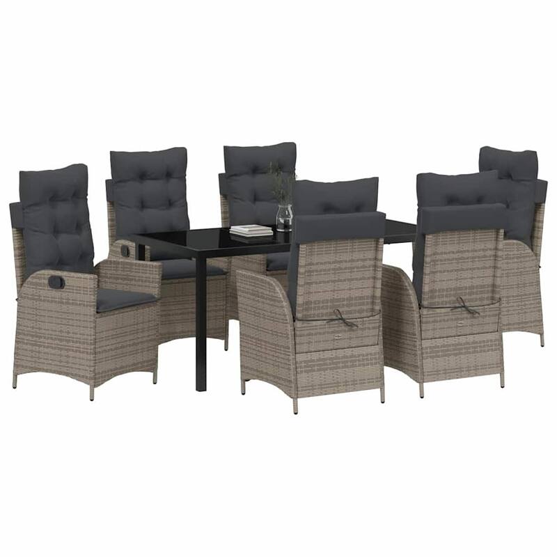 vidaXL Garden Dining Set with Cushion Poly Rattan