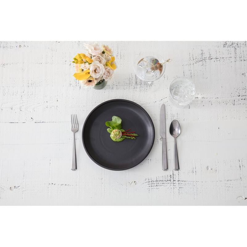 Fortessa Valen Antiqued 18/10 Stainless Steel, 20 Piece Flatware Set (Service for 4), Antiqued Silver - 20 Piece Set