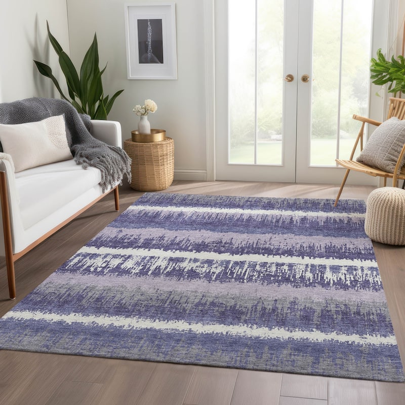 Premium Washable Super Soft Modern Ombre Stripe Mayfield Rug