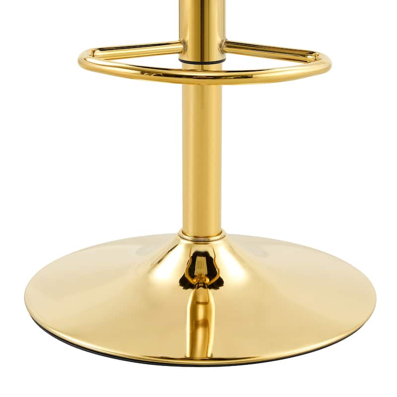 Adjustable Height Swivel Bar Stools Set of 2, PU Leather Upholstered Bar Stools, Dining Chairs with Metal Base & Footrest